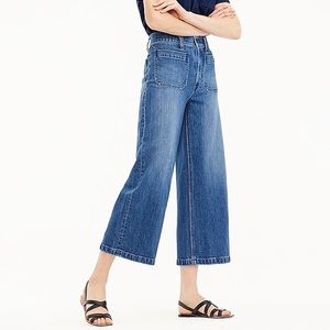 J. Crew Point Sur Denim Wide Leg Crop Jeans